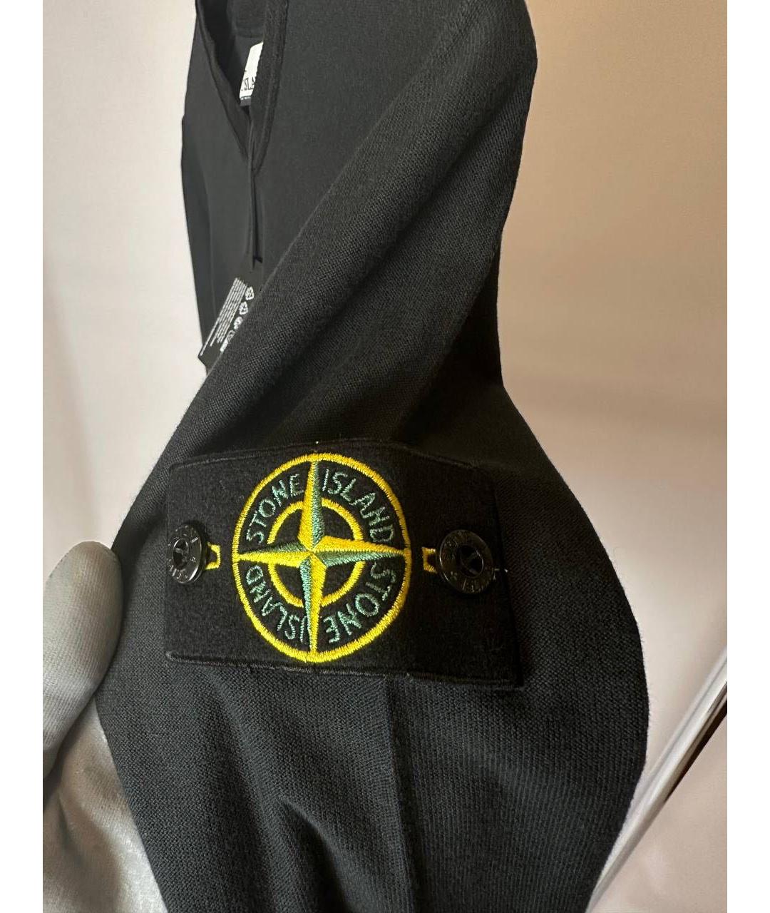 STONE ISLAND Черный хлопковый джемпер / свитер, фото 4