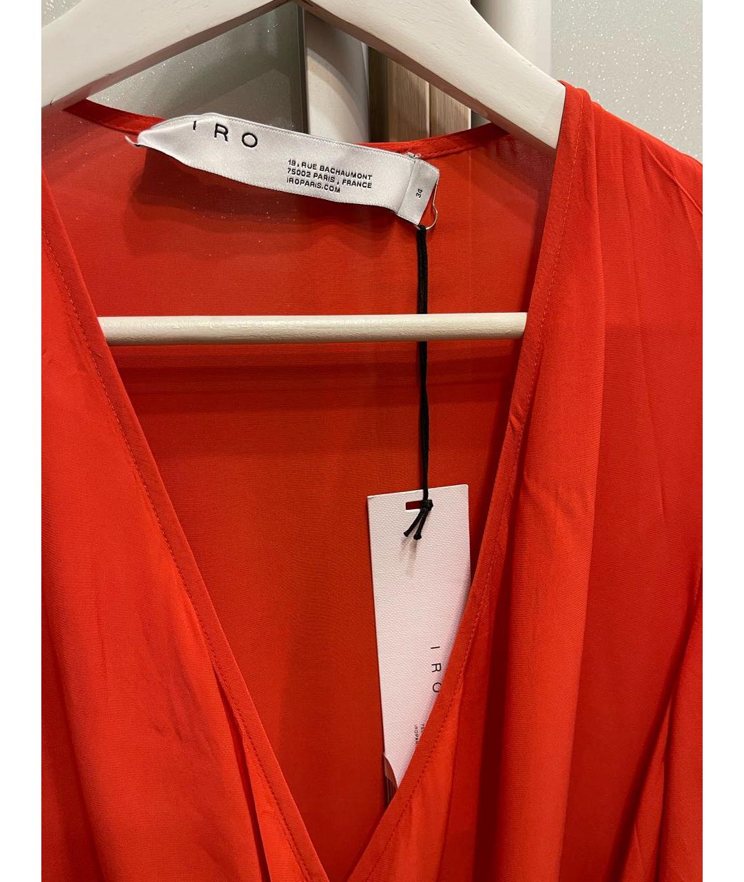 IRO Красное вискозное повседневное платье, фото 7