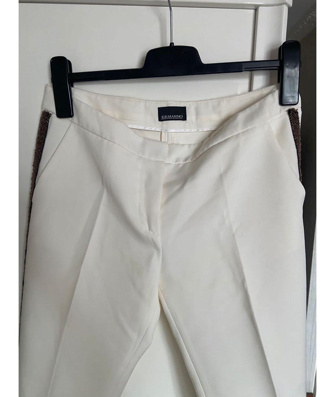 ERMANNO SCERVINO Белые полиэстеровые брюки узкие, фото 3