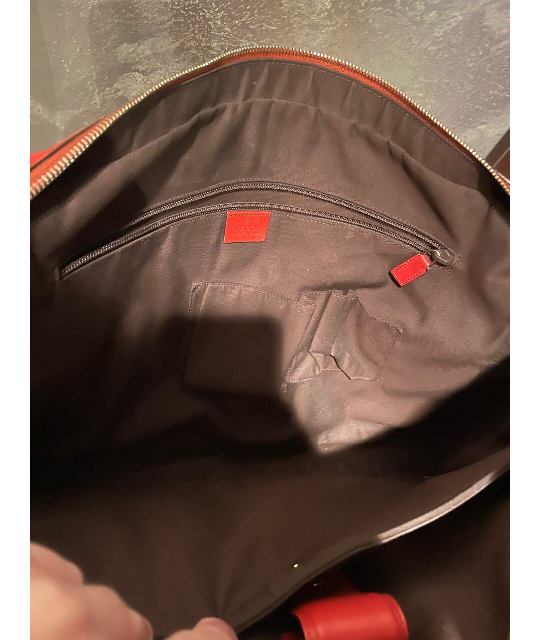 GUCCI Оранжевый кожаный портфель, фото 4