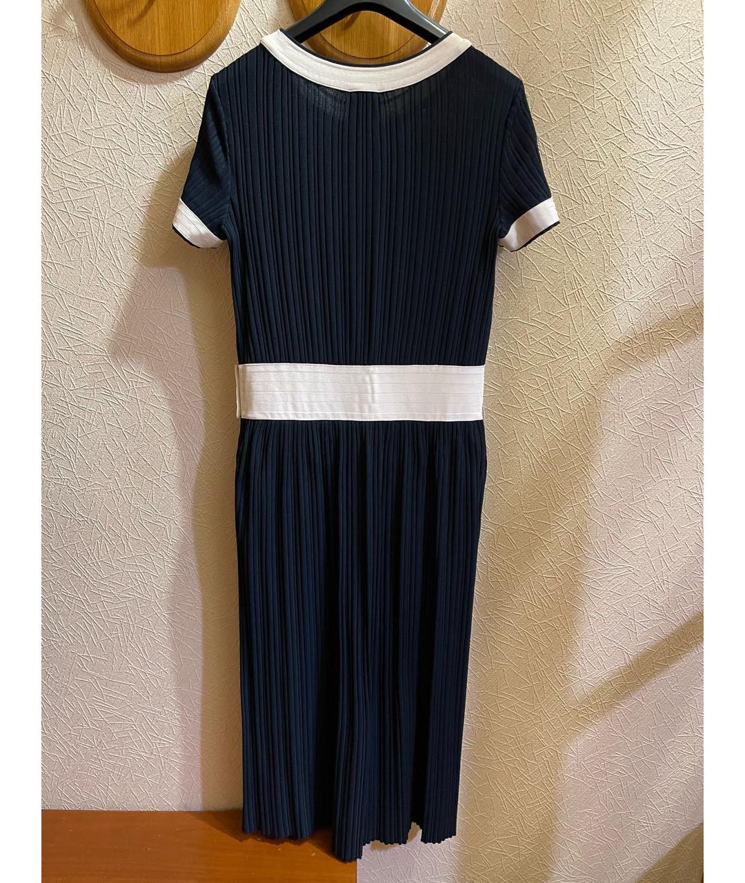 CHANEL PRE-OWNED Темно-синее вискозное платье, фото 2