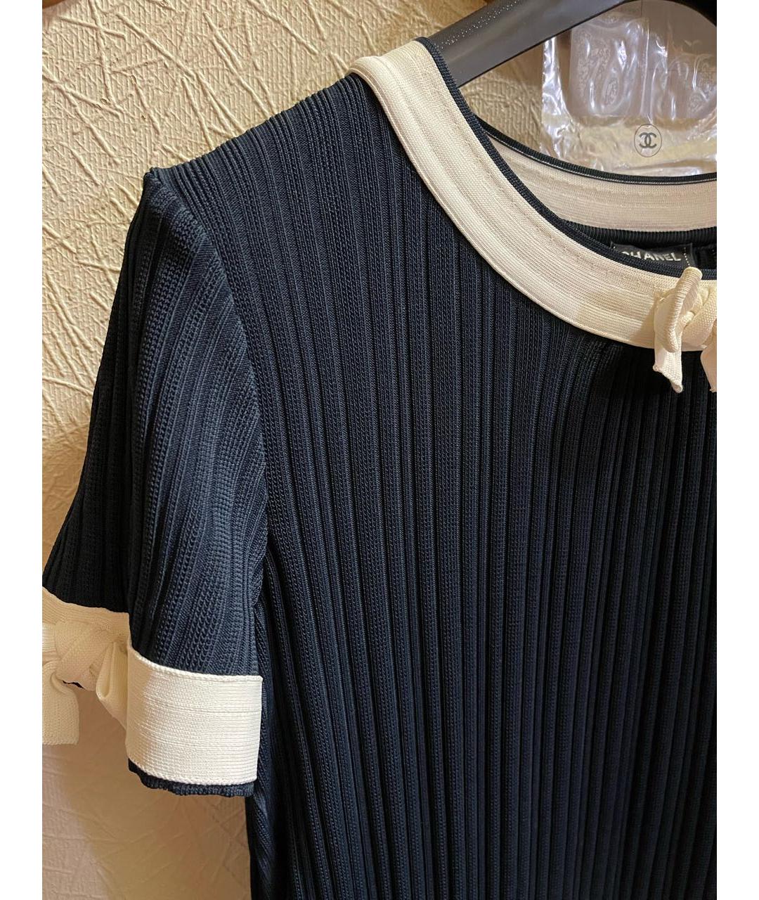 CHANEL PRE-OWNED Темно-синее вискозное платье, фото 4