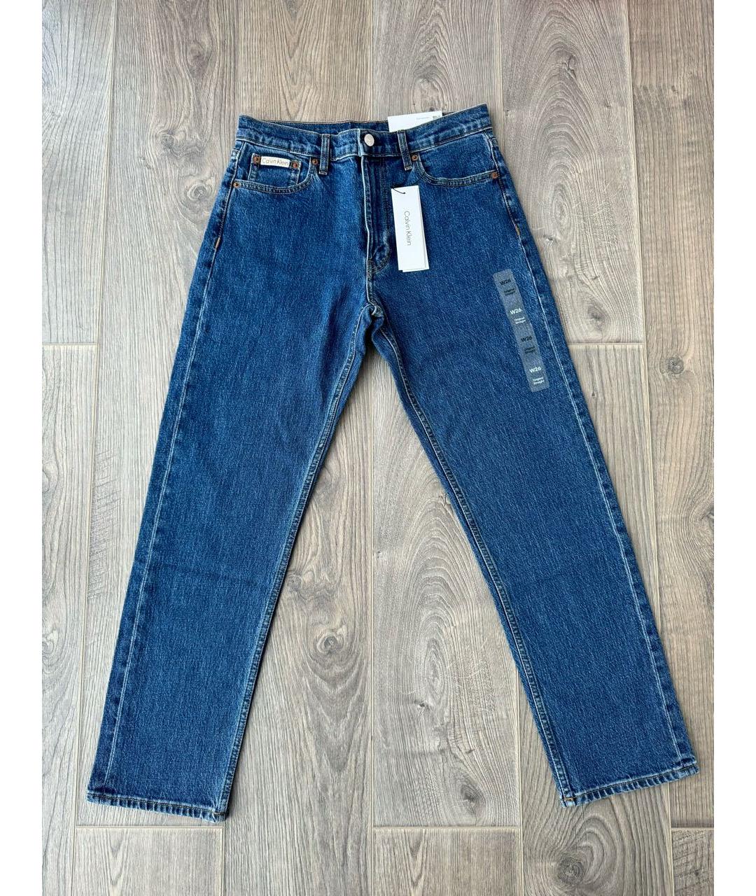 CALVIN KLEIN JEANS Темно-синие хлопковые прямые джинсы, фото 6