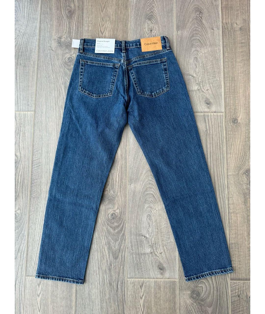 CALVIN KLEIN JEANS Темно-синие хлопковые прямые джинсы, фото 2