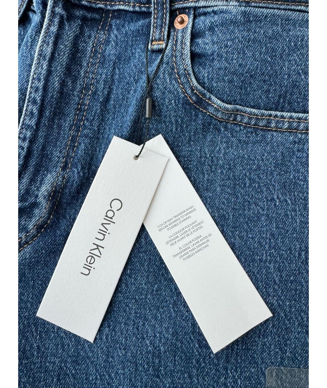 CALVIN KLEIN JEANS Темно-синие хлопковые прямые джинсы, фото 5