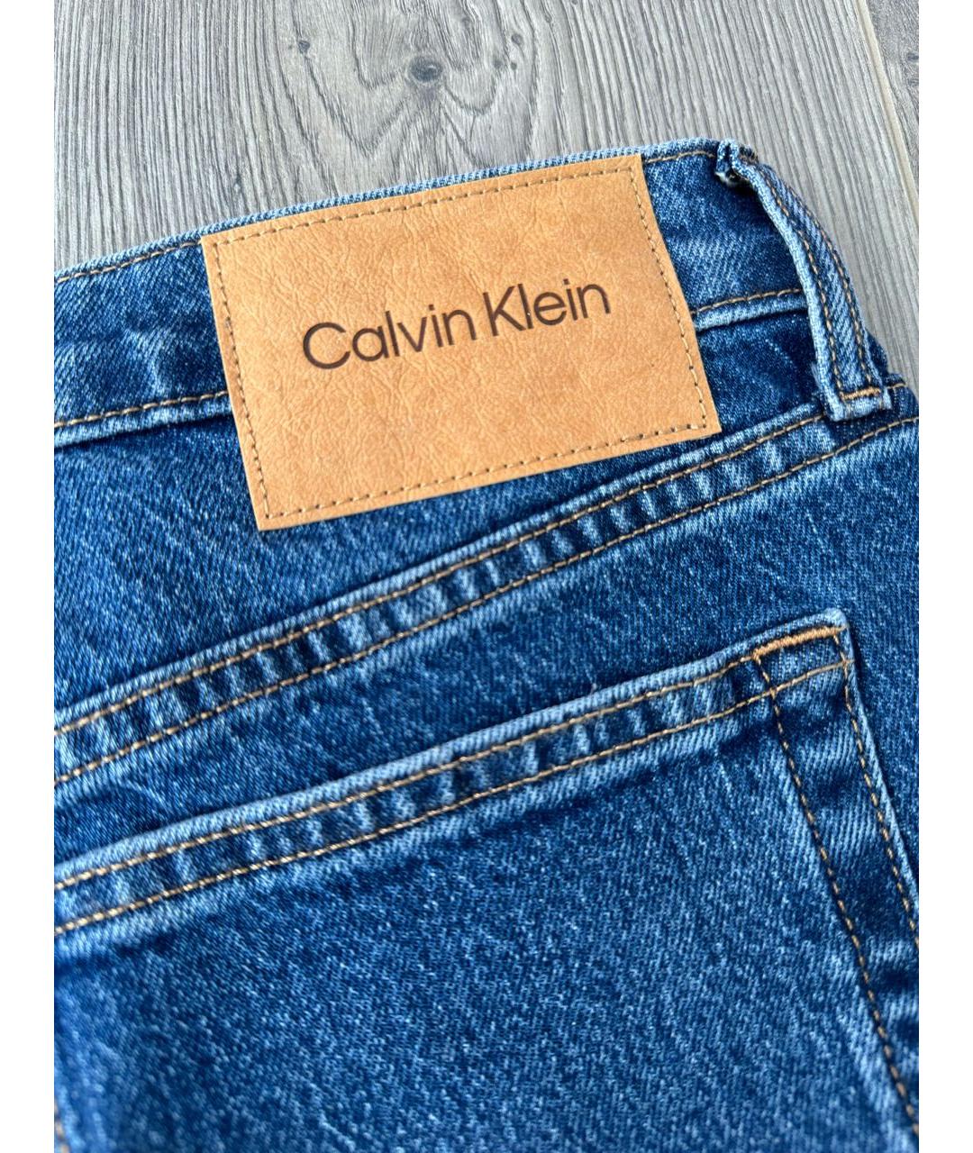 CALVIN KLEIN JEANS Темно-синие хлопковые прямые джинсы, фото 4
