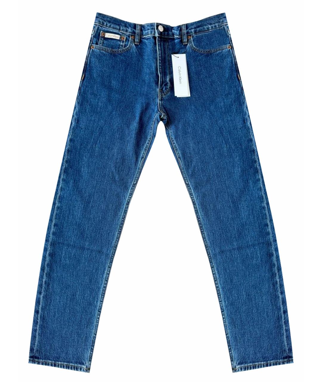 CALVIN KLEIN JEANS Темно-синие хлопковые прямые джинсы, фото 1