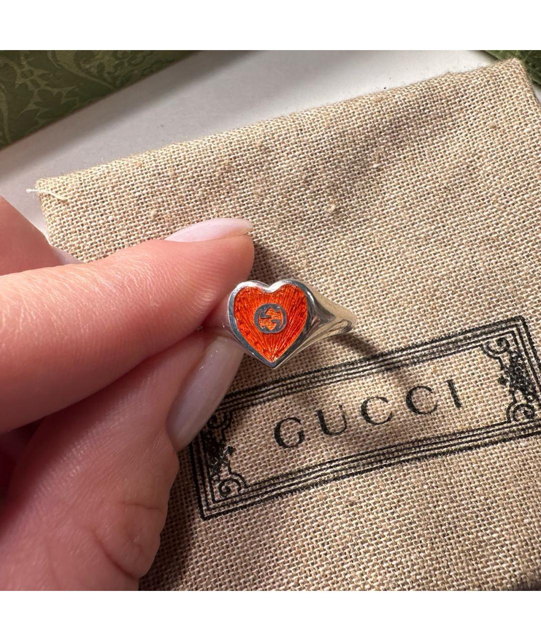 GUCCI Красное серебряное кольцо, фото 2