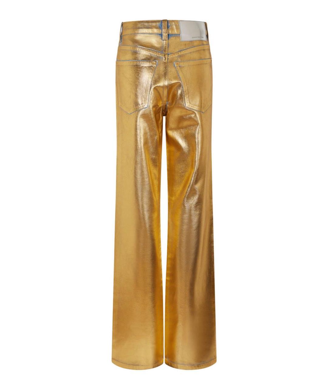 PACO RABANNE Золотые хлопковые джинсы клеш, фото 2