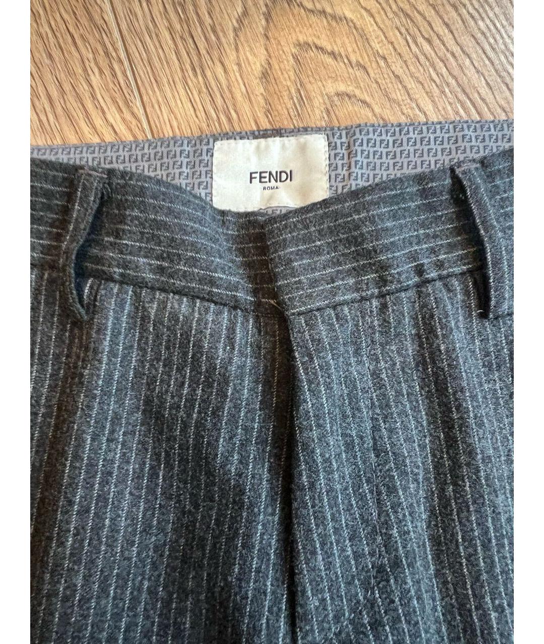 FENDI KIDS Антрацитовые полиэстеровые брюки и шорты, фото 3