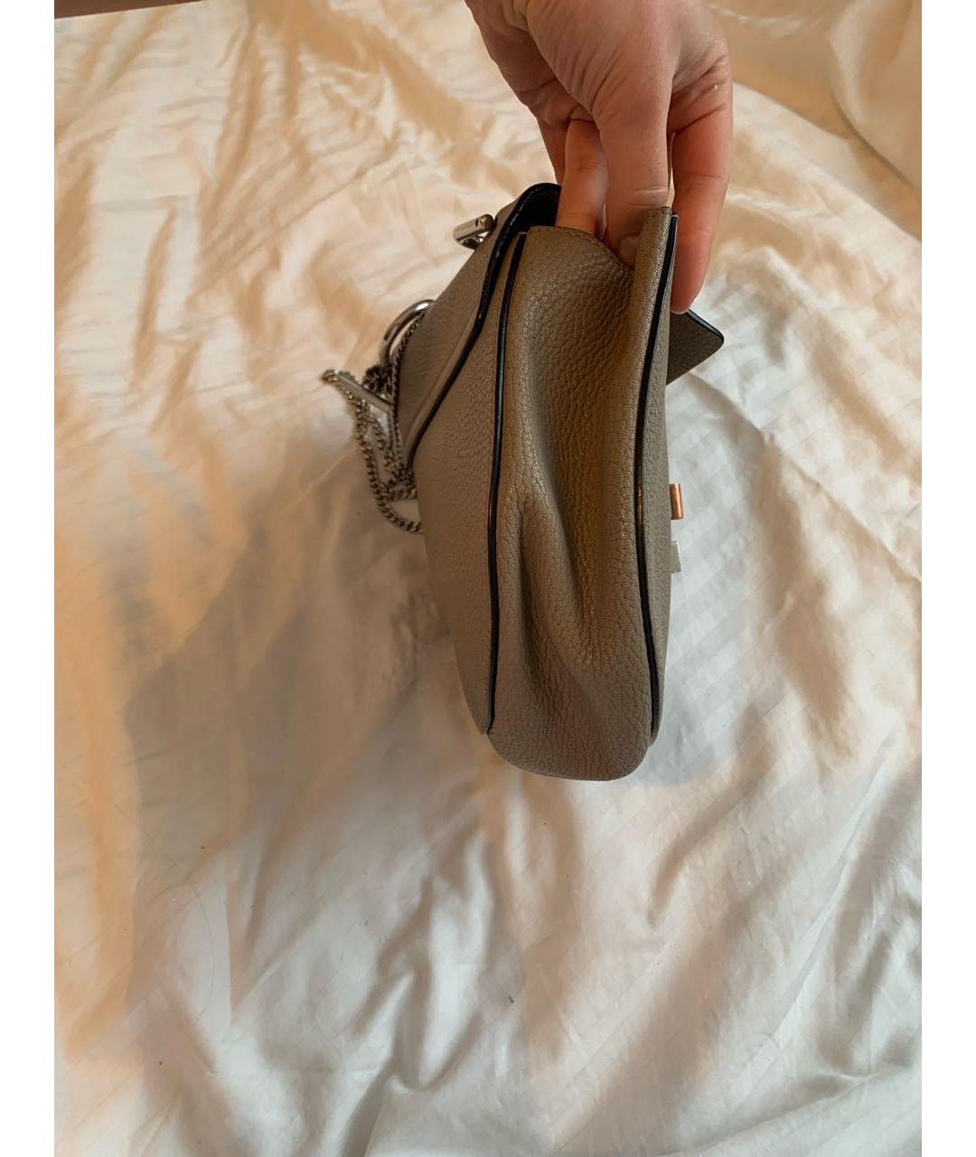 CHLOE Антрацитовая кожаная сумка через плечо, фото 2