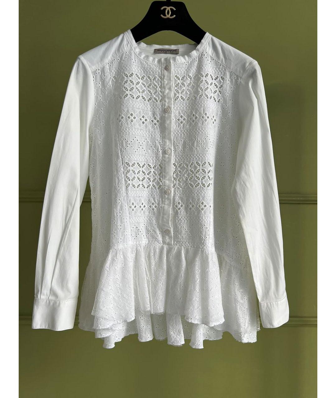 ERMANNO SCERVINO JUNIOR Белая хлопковая рубашка/блузка, фото 9