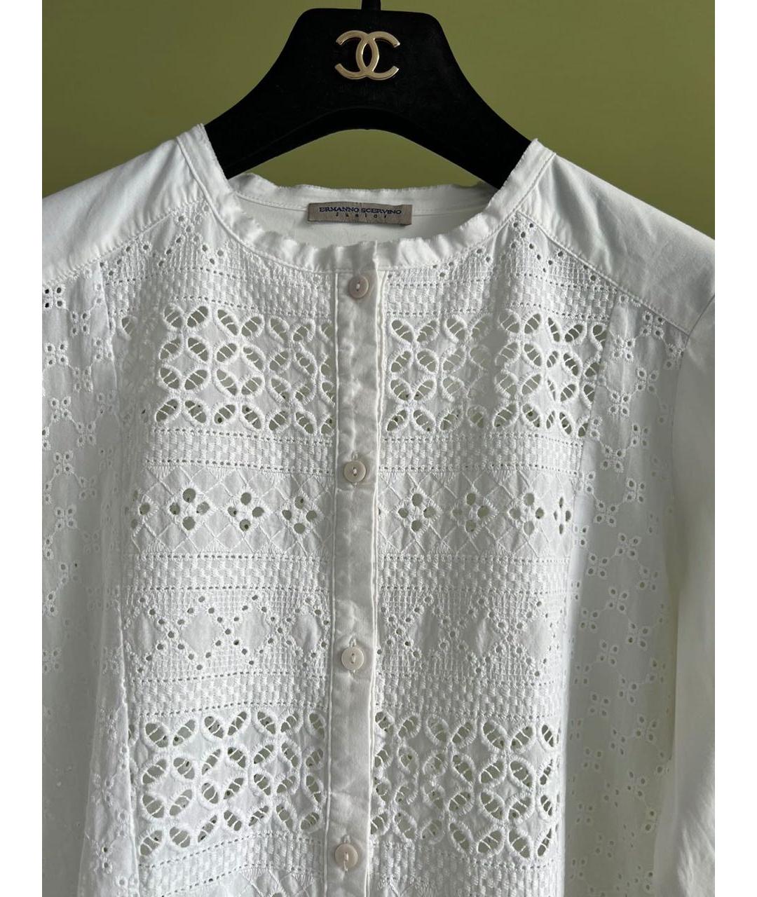 ERMANNO SCERVINO JUNIOR Белая хлопковая рубашка/блузка, фото 2