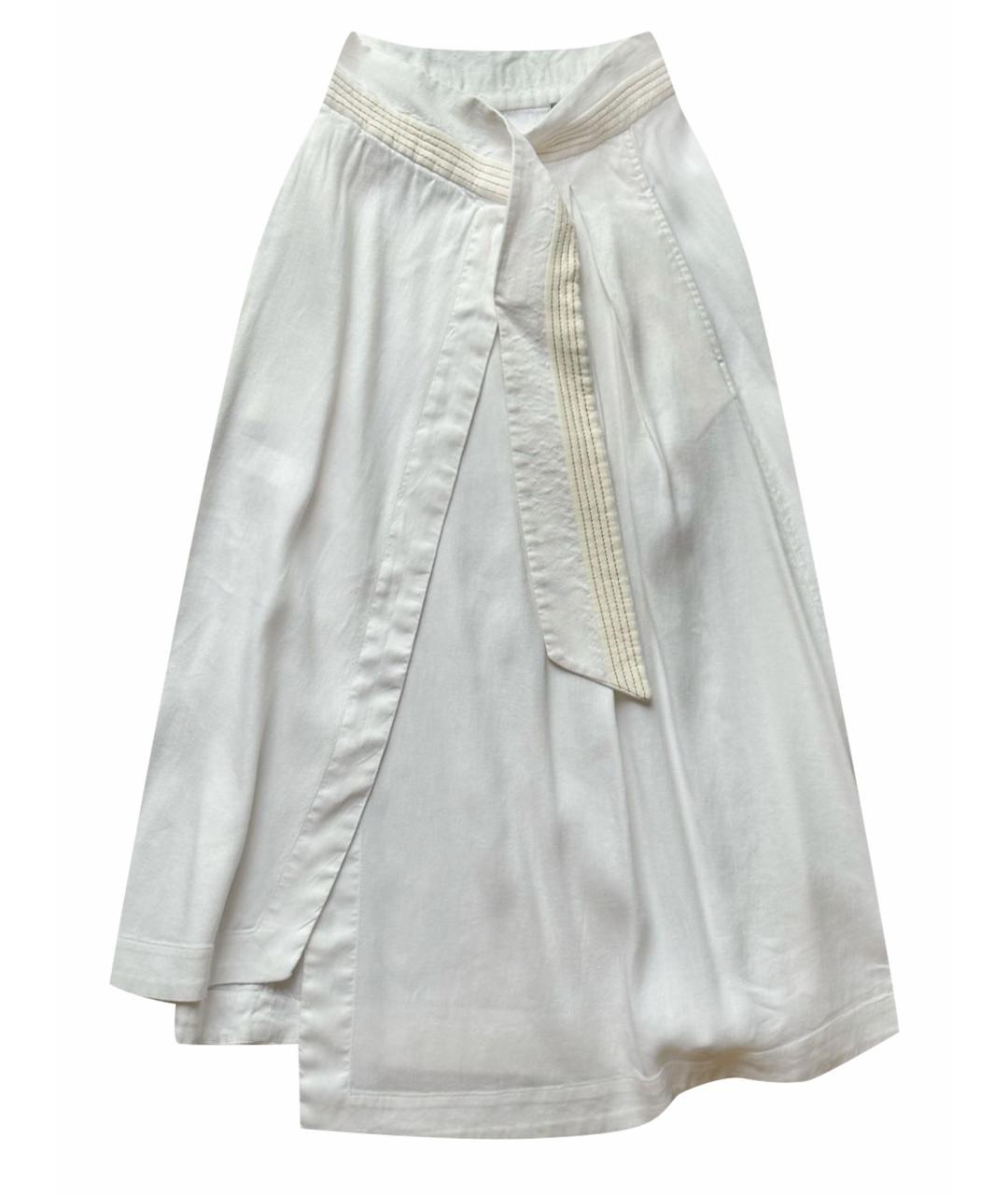 LORENA ANTONIAZZI Белая льняная юбка миди, фото 1