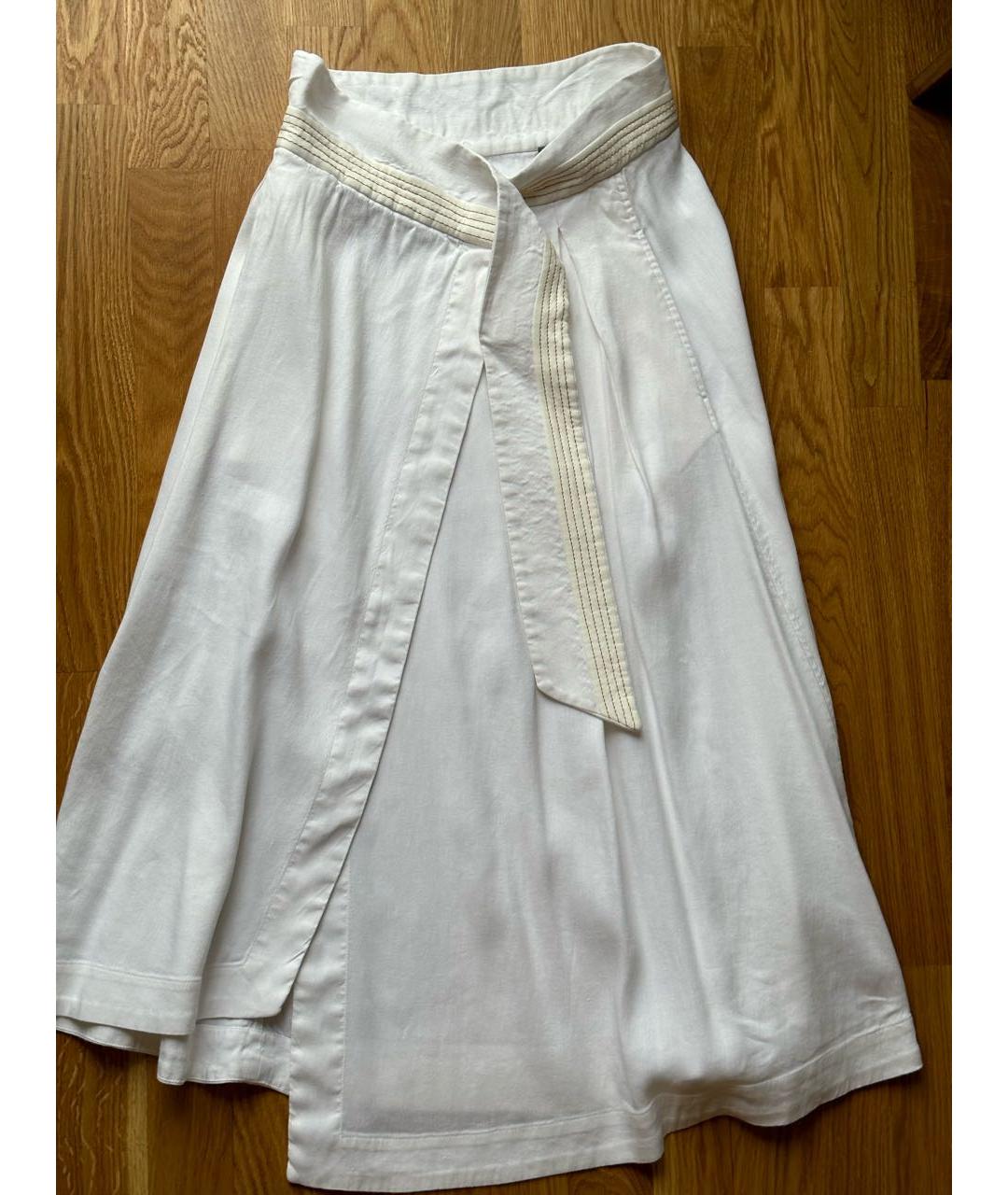 LORENA ANTONIAZZI Белая льняная юбка миди, фото 6