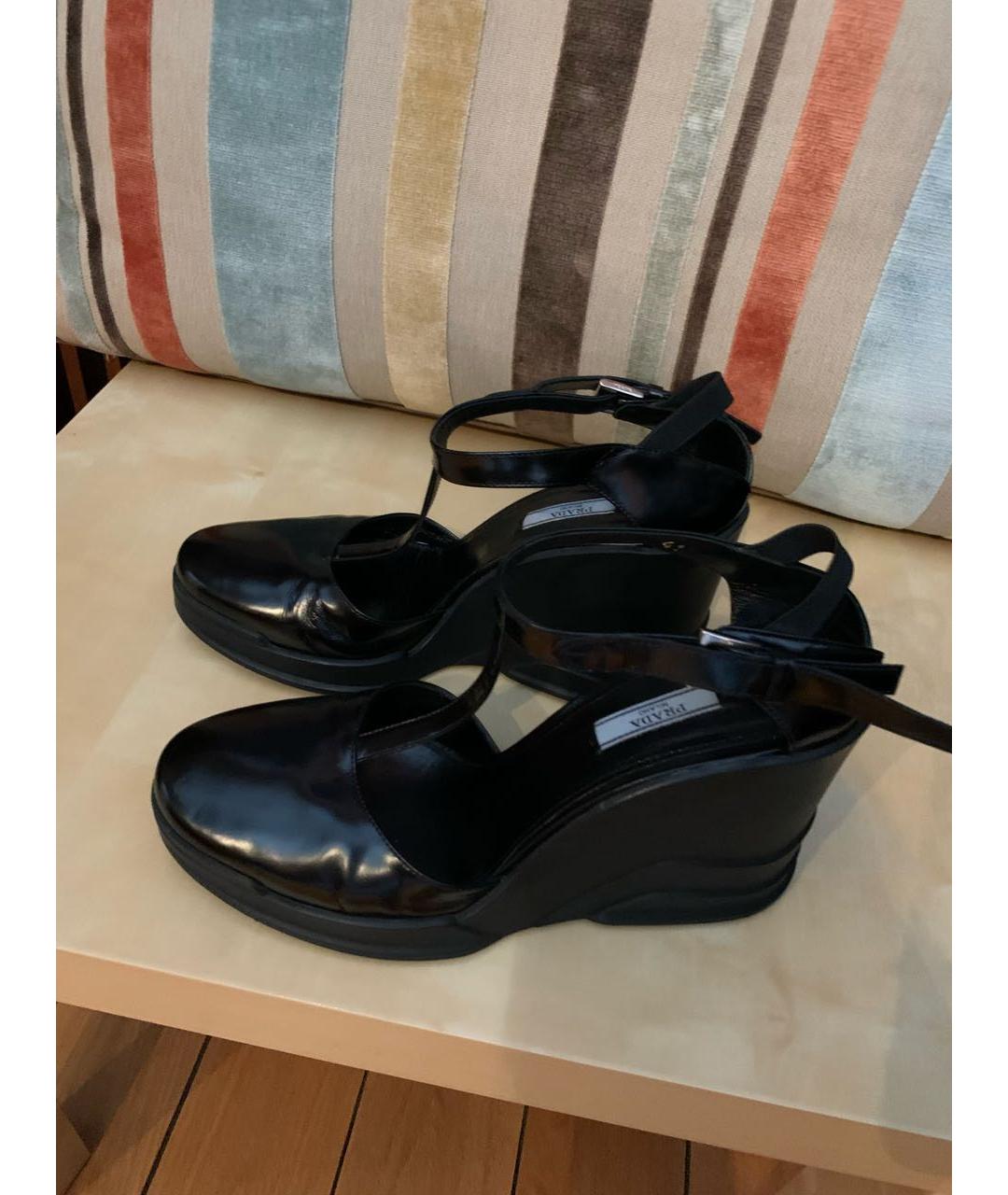 PRADA Черные кожаные туфли, фото 4