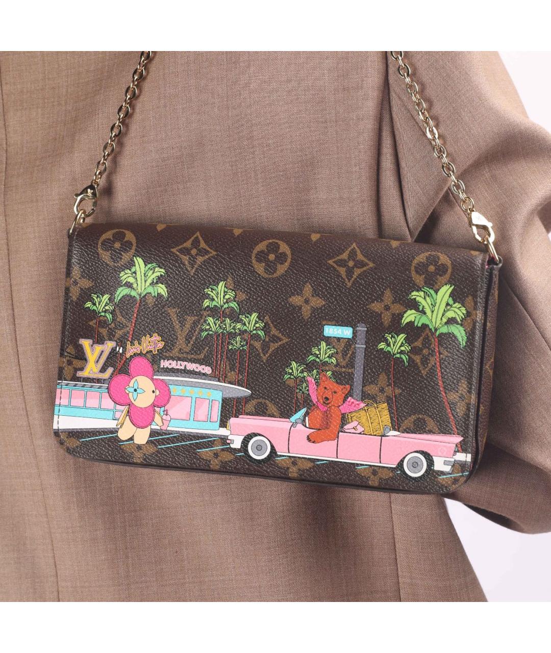LOUIS VUITTON Коричневая кожаная сумка с короткими ручками, фото 7