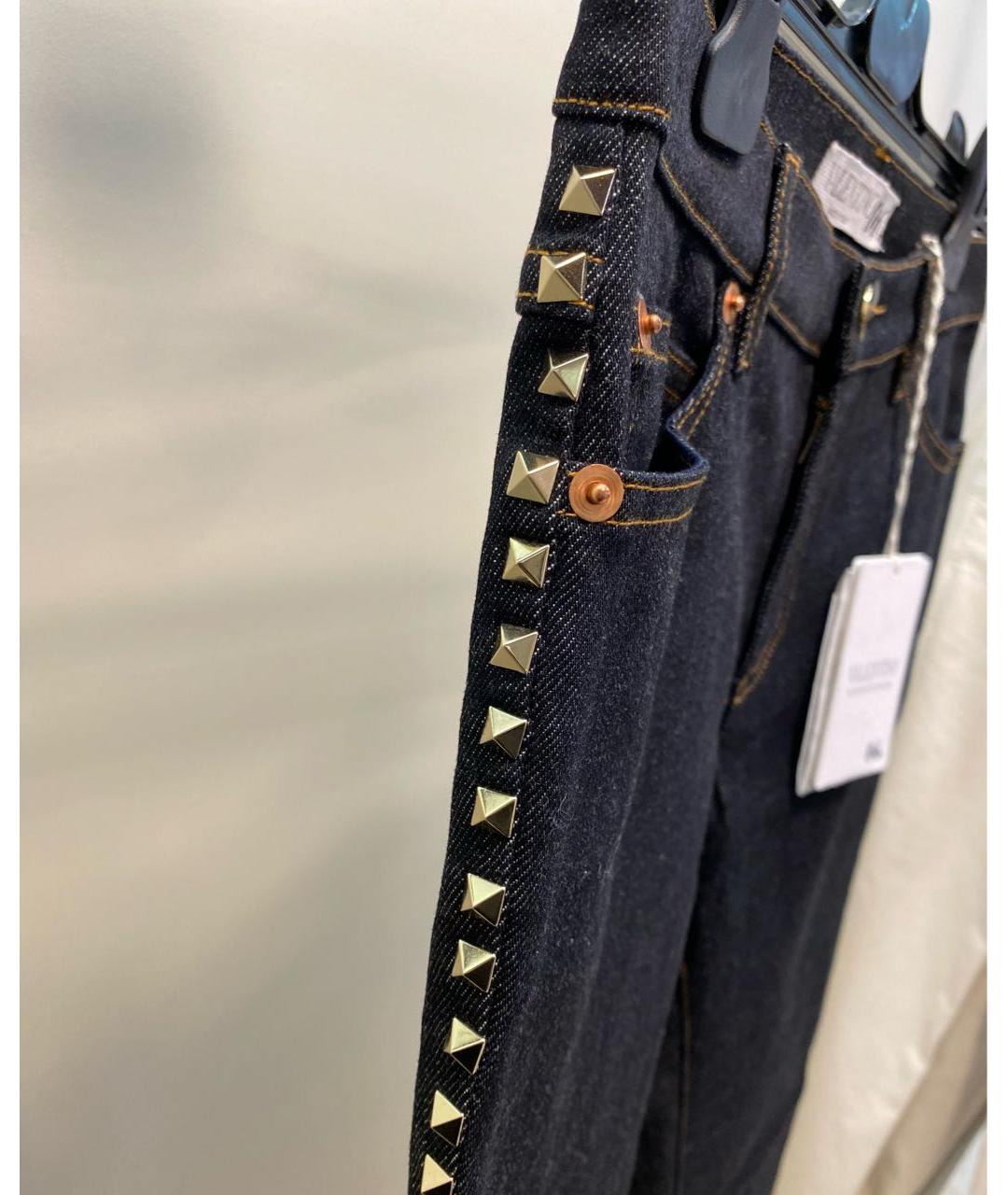 VALENTINO Темно-синие хлопковые прямые джинсы, фото 3