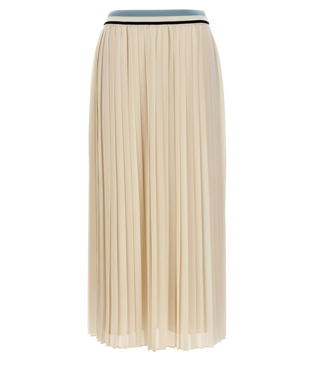 MONCLER Бежевая полиэстеровая юбка миди, фото 1