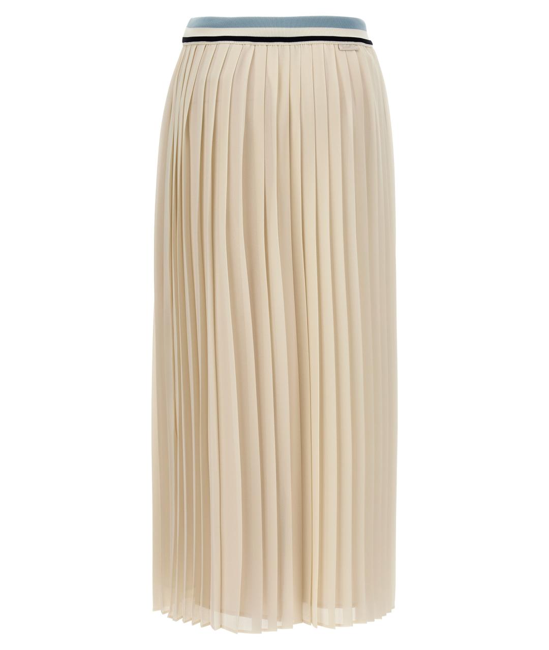 MONCLER Бежевая полиэстеровая юбка миди, фото 2