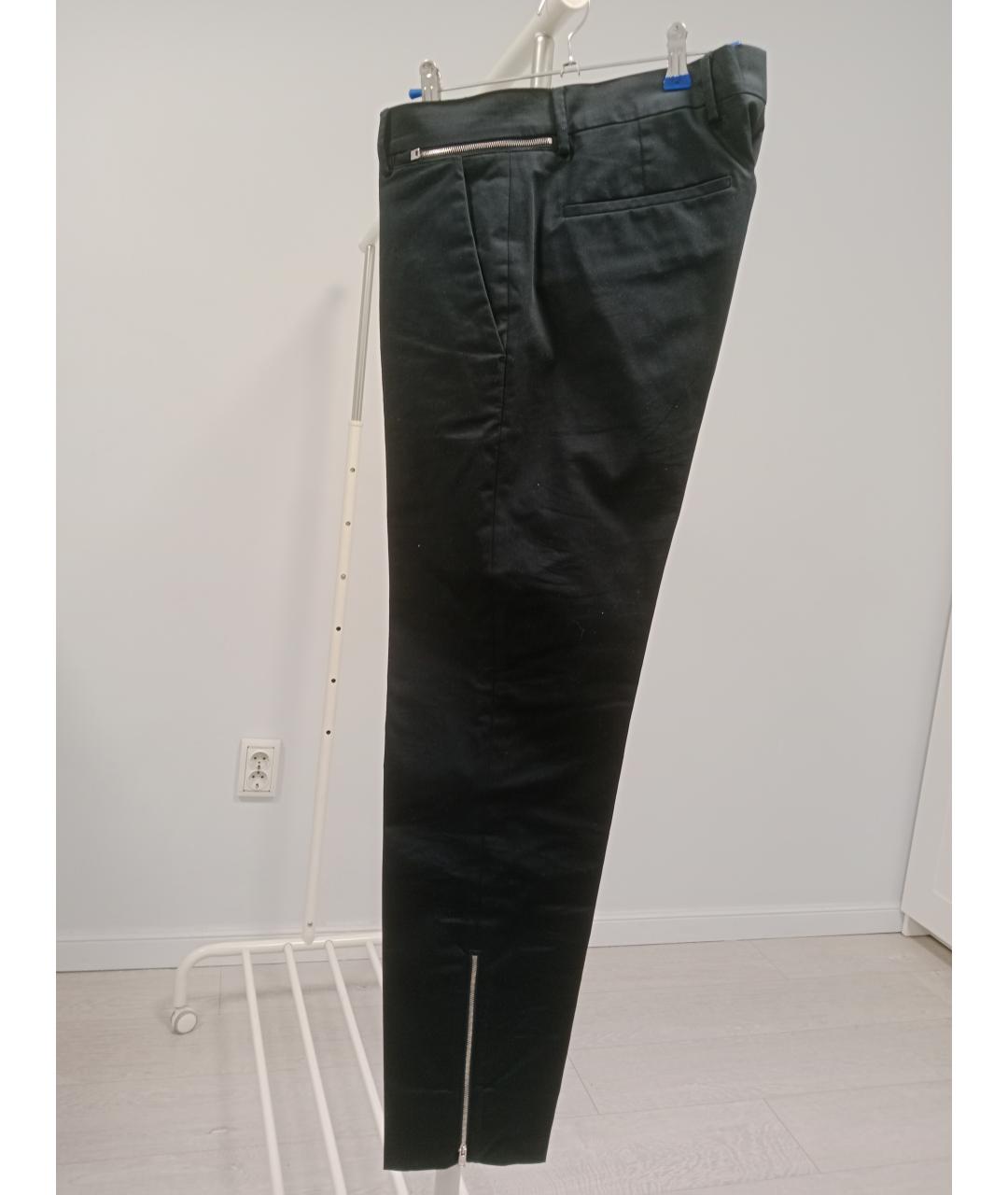 PRADA Темно-синие хлопко-эластановые повседневные брюки, фото 5