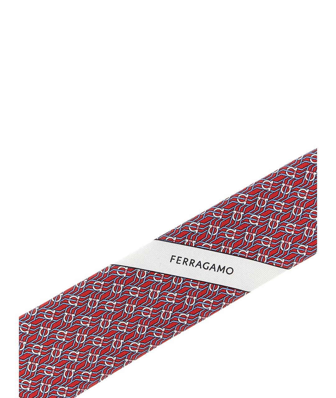 SALVATORE FERRAGAMO Красный шелковый галстук, фото 3