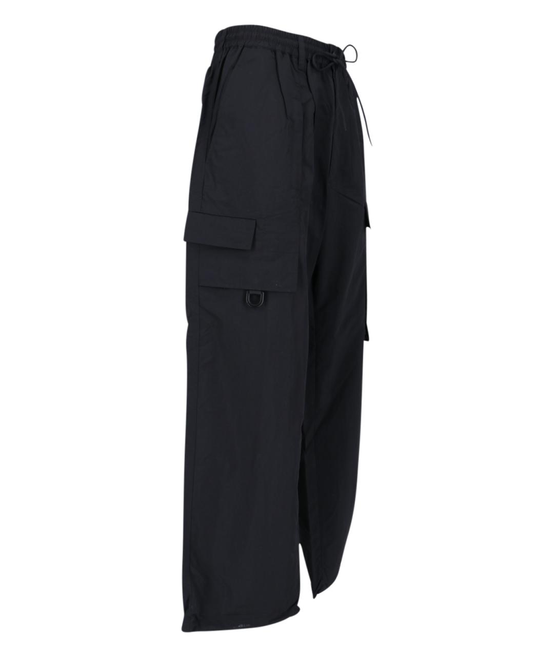 Y-3 Черные полиамидовые повседневные брюки, фото 3