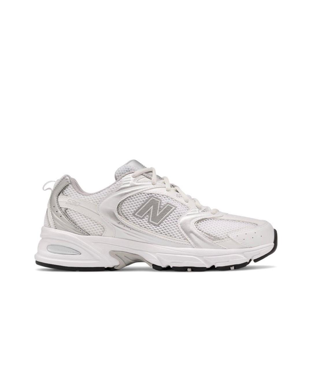 NEW BALANCE Серебряные текстильные кроссовки, фото 1