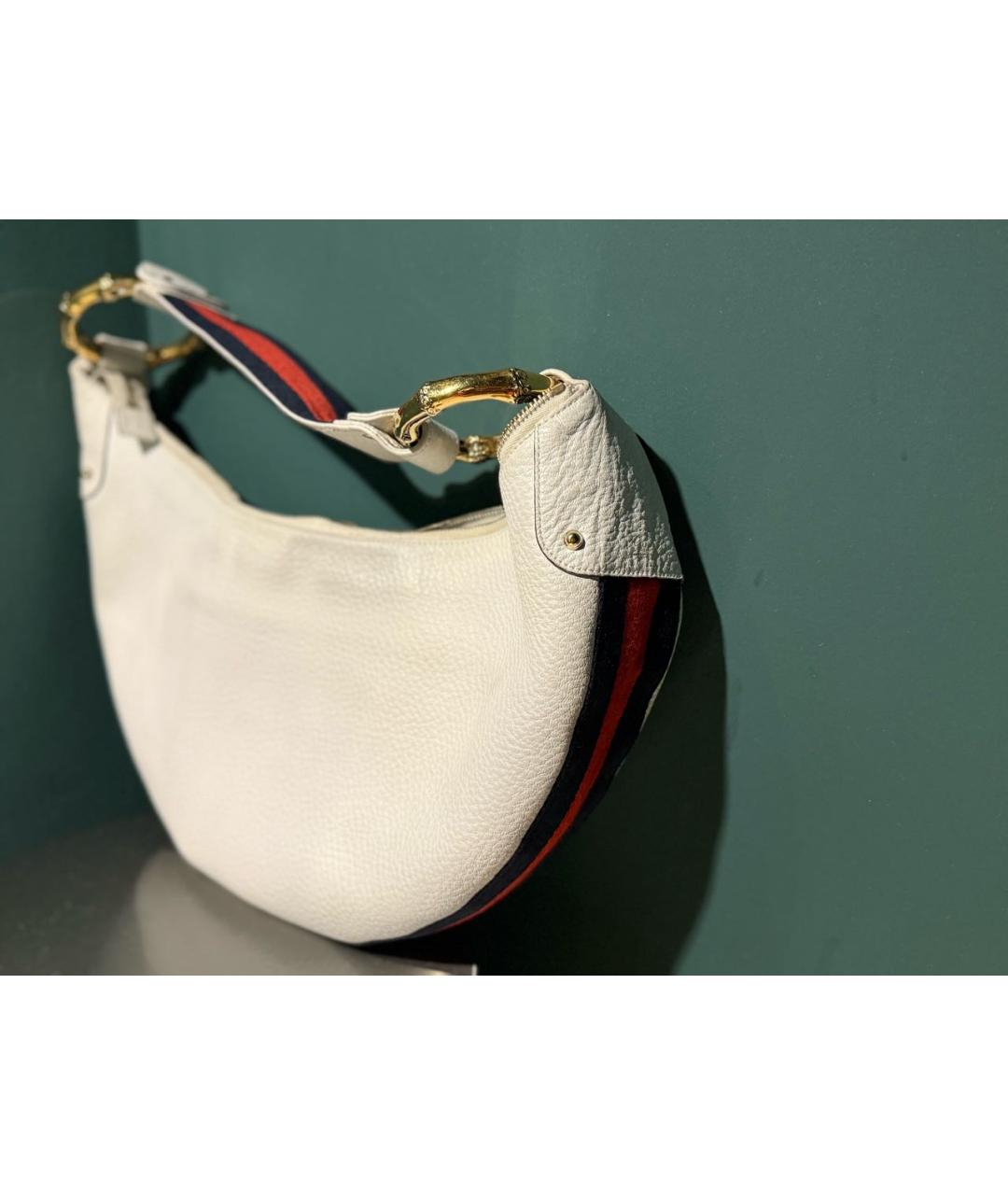 GUCCI Белая кожаная сумка с короткими ручками, фото 8