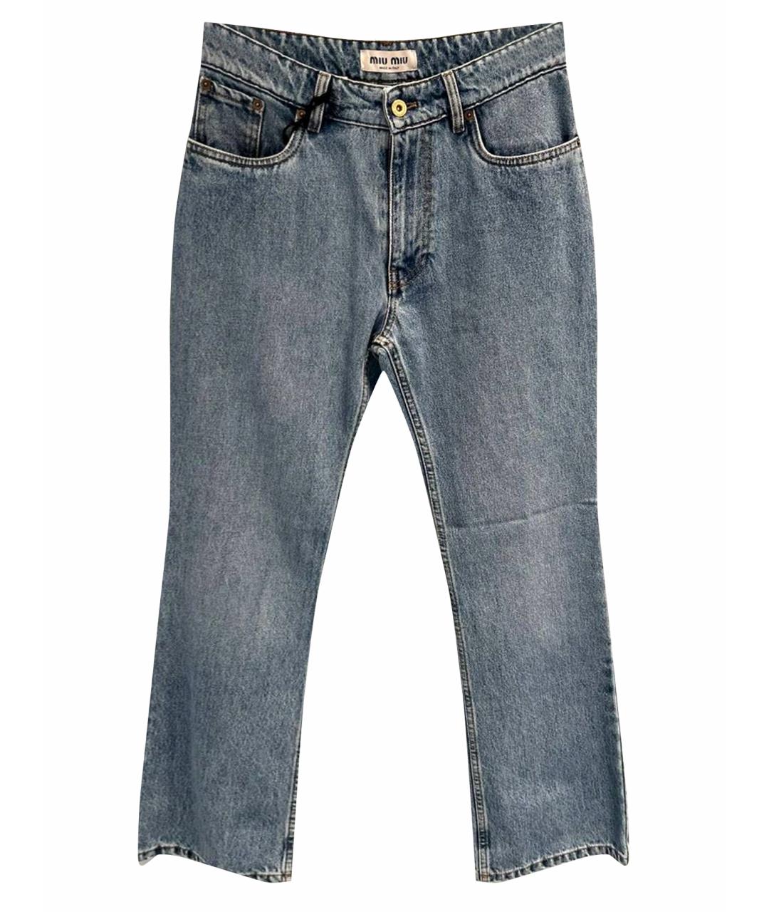 MIU MIU Голубые прямые джинсы, фото 1