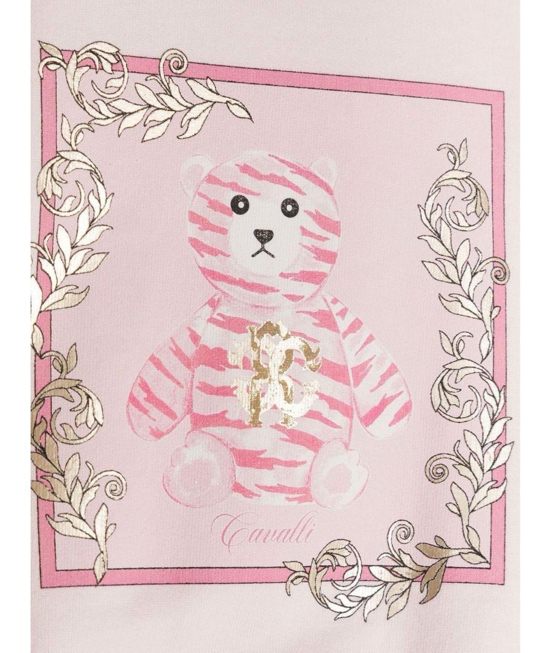 ROBERTO CAVALLI JUNIOR Розовая хлопковая блузка для девочек, фото 3