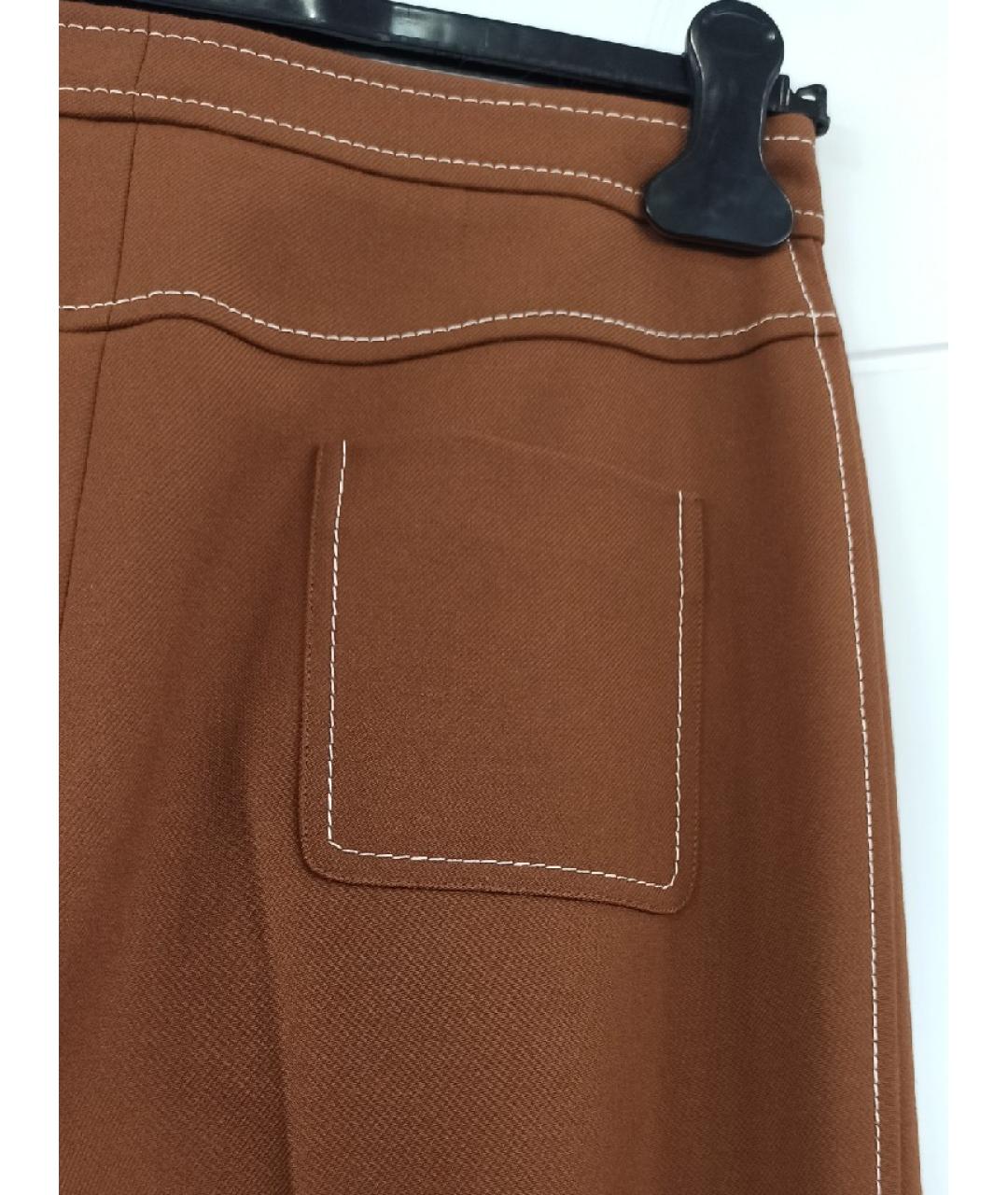 GUCCI Горчичные шерстяные брюки широкие, фото 5