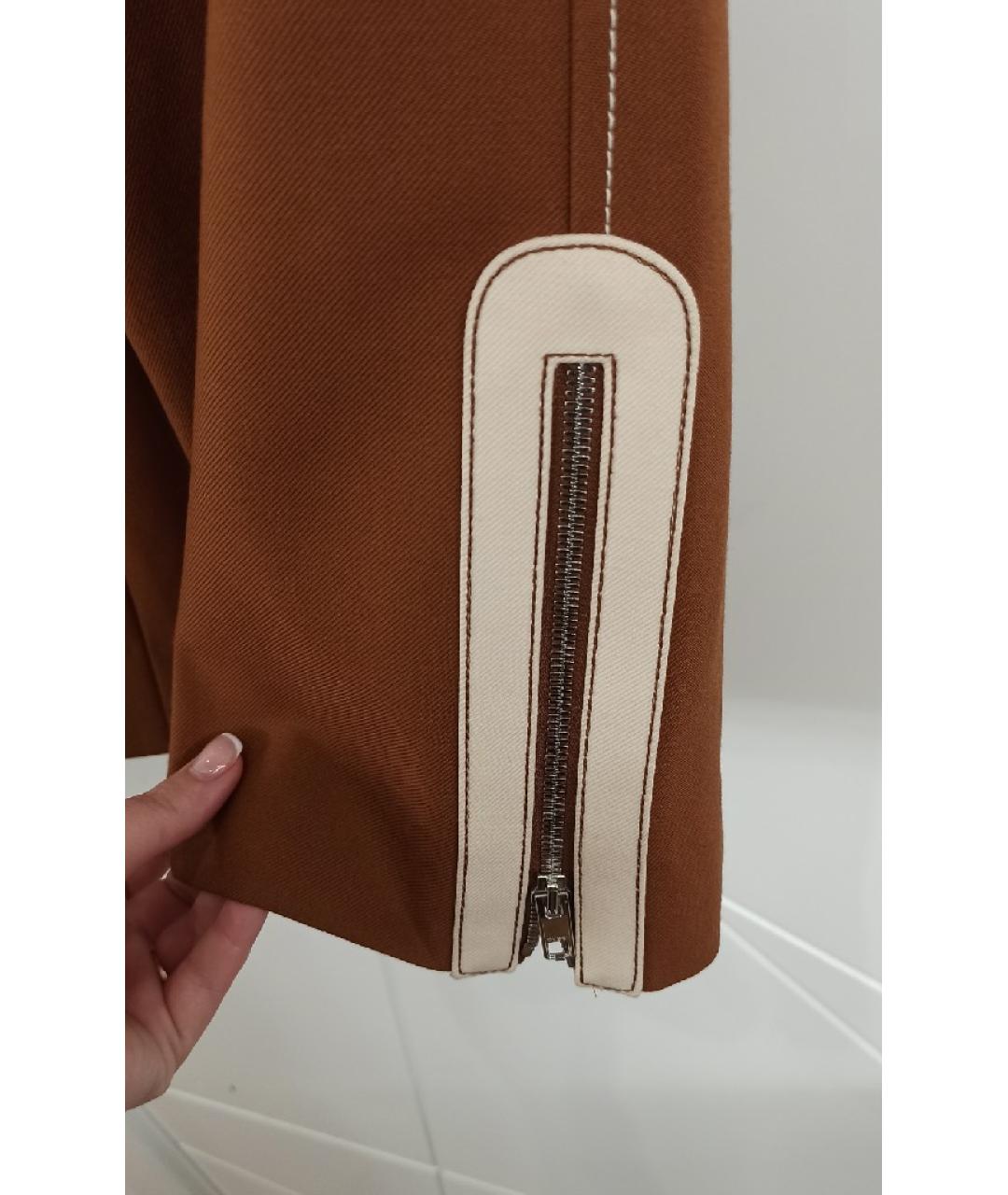 GUCCI Горчичные шерстяные брюки широкие, фото 4