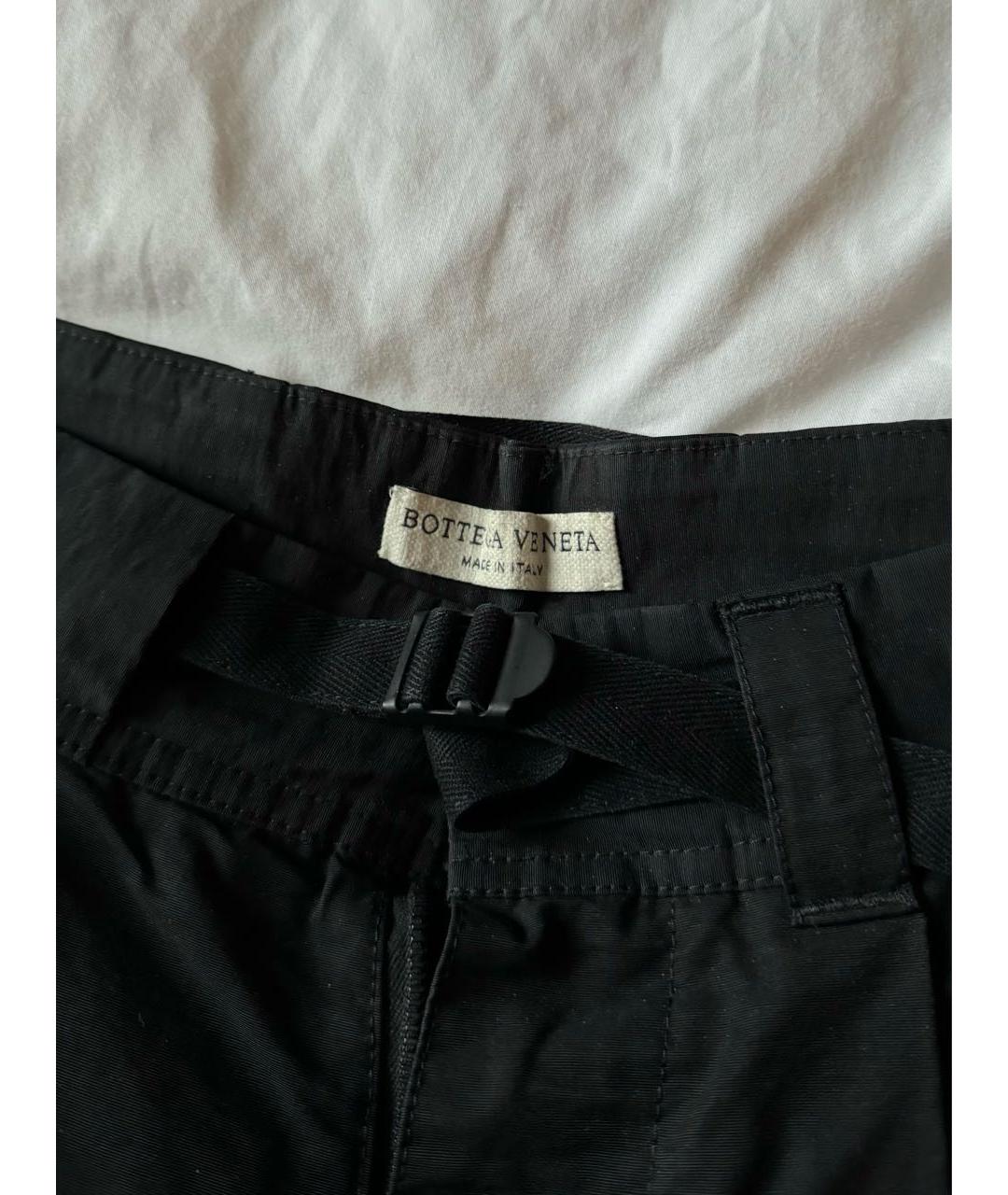 BOTTEGA VENETA Черные хлопковые повседневные брюки, фото 3