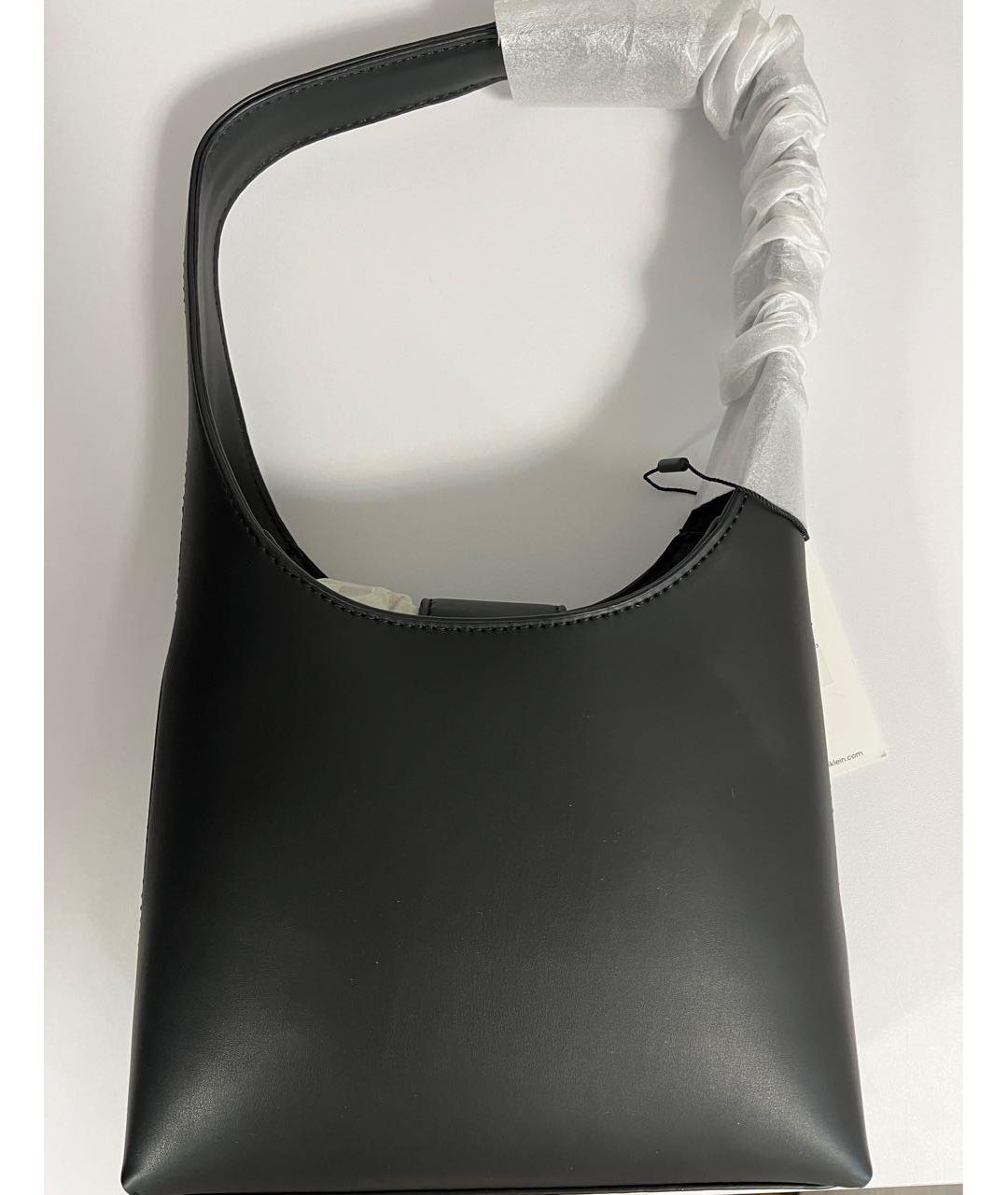 CALVIN KLEIN Черная сумка с короткими ручками из искусственной кожи, фото 3