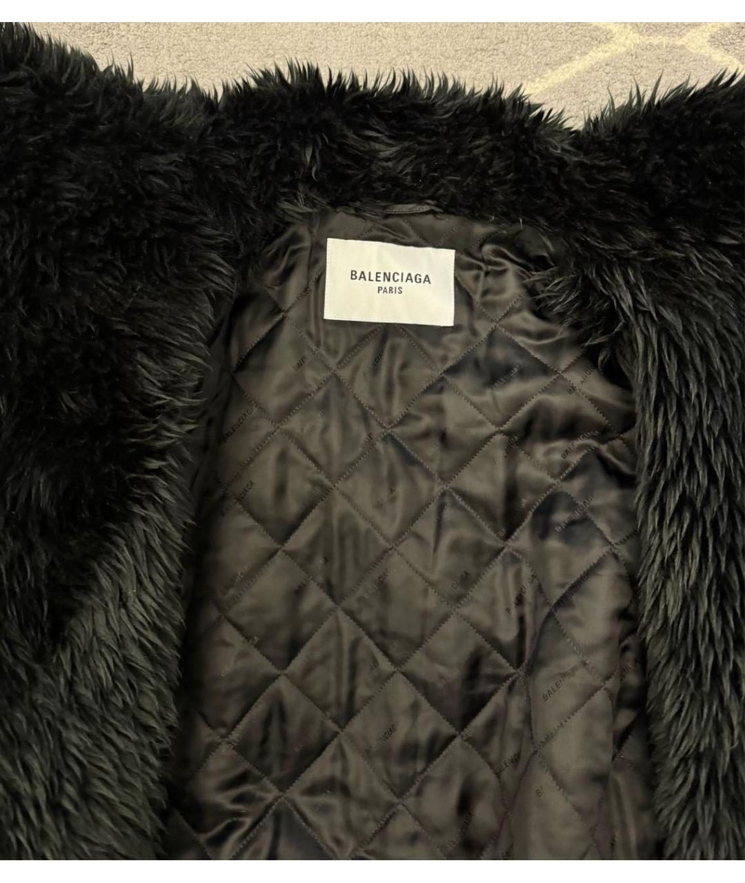 BALENCIAGA Черная меховая шуба, фото 3
