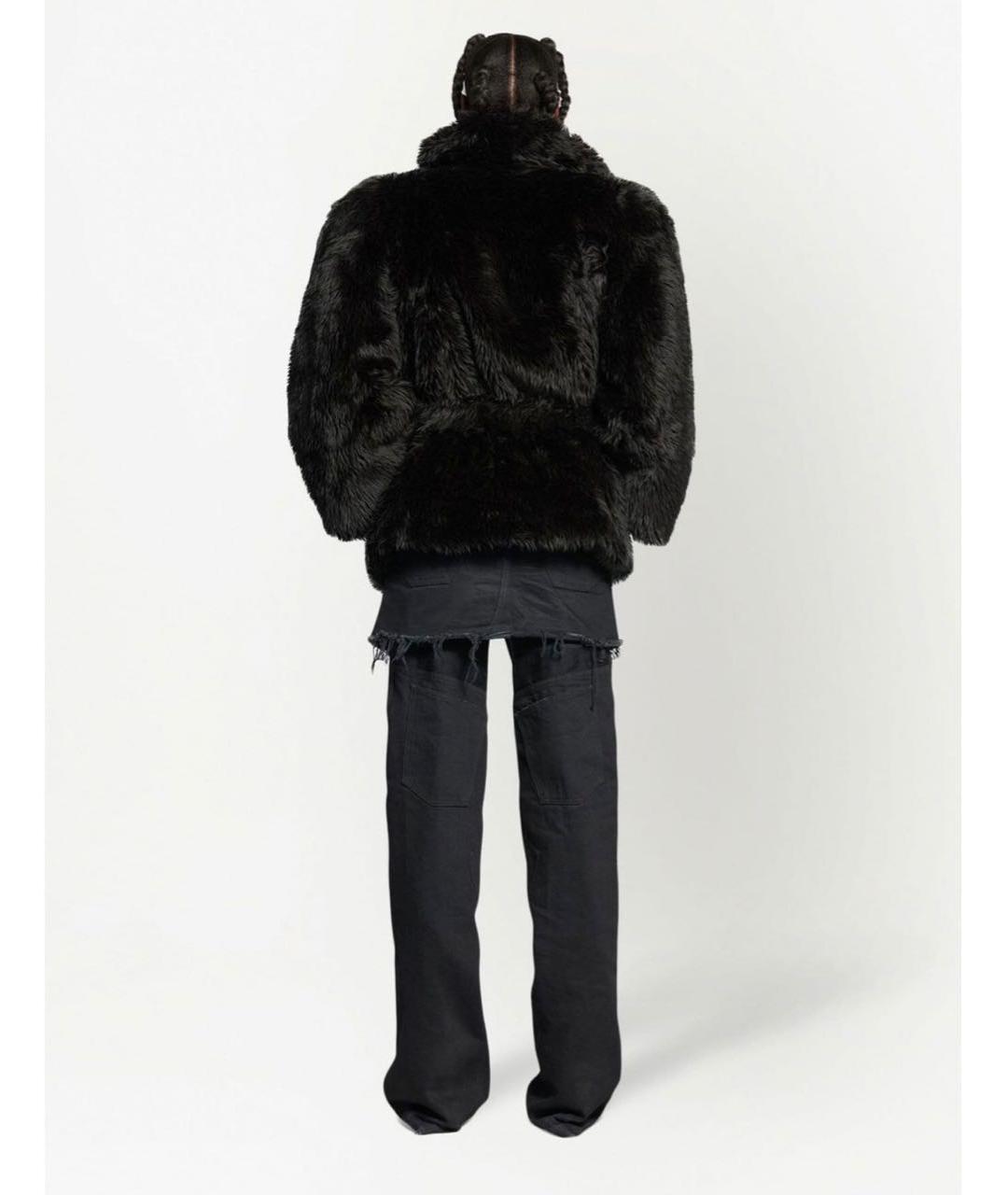 BALENCIAGA Черная меховая шуба, фото 6