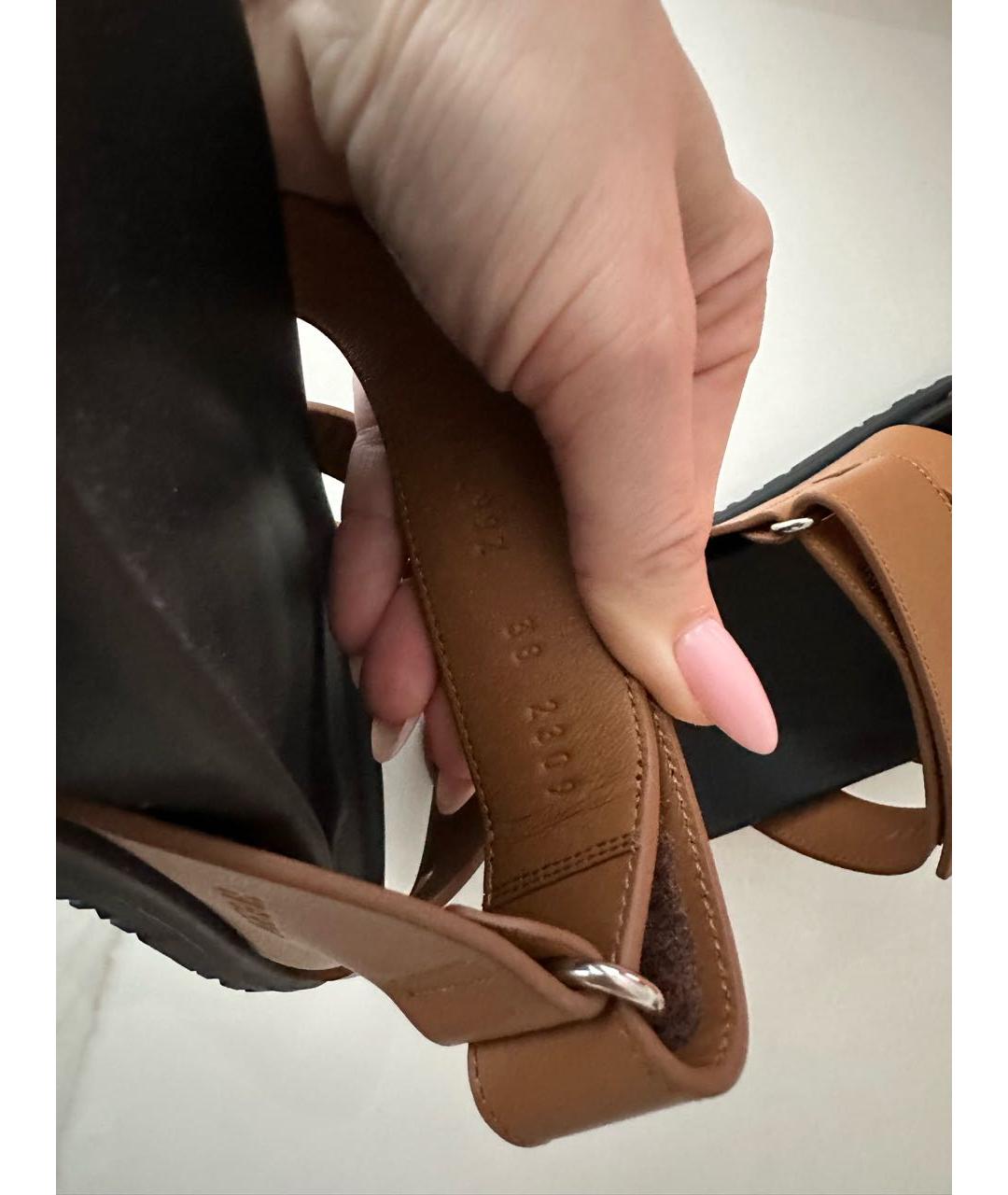 HERMES PRE-OWNED Коричневые кожаные сандалии, фото 6