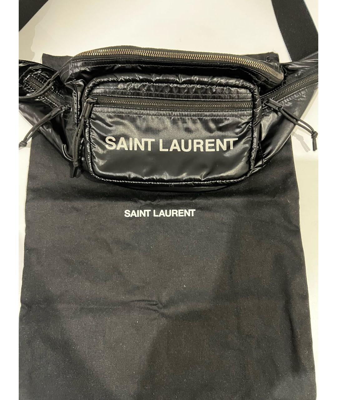 SAINT LAURENT Черная поясная сумка, фото 2