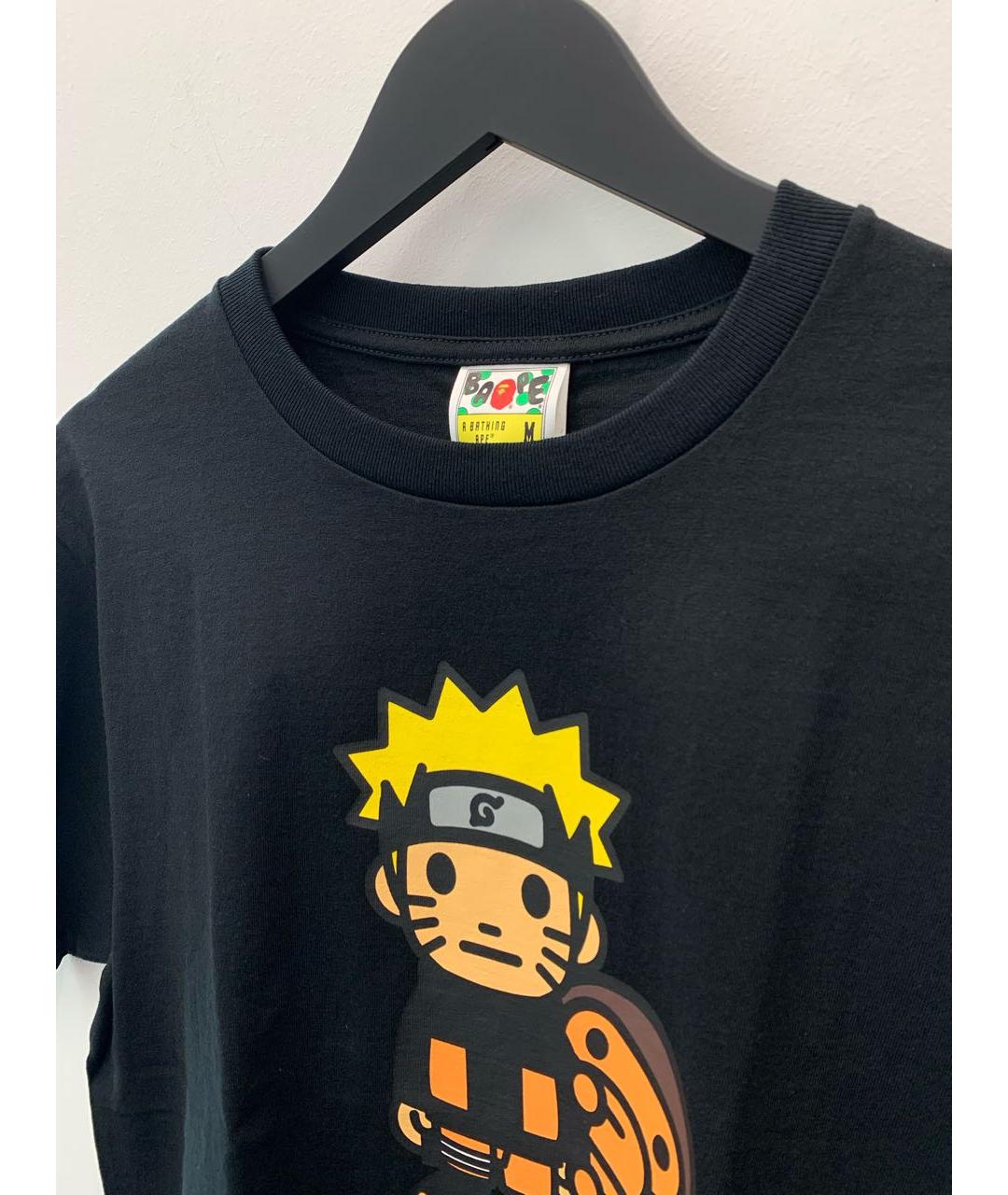 A BATHING APE Черная хлопковая футболка, фото 3