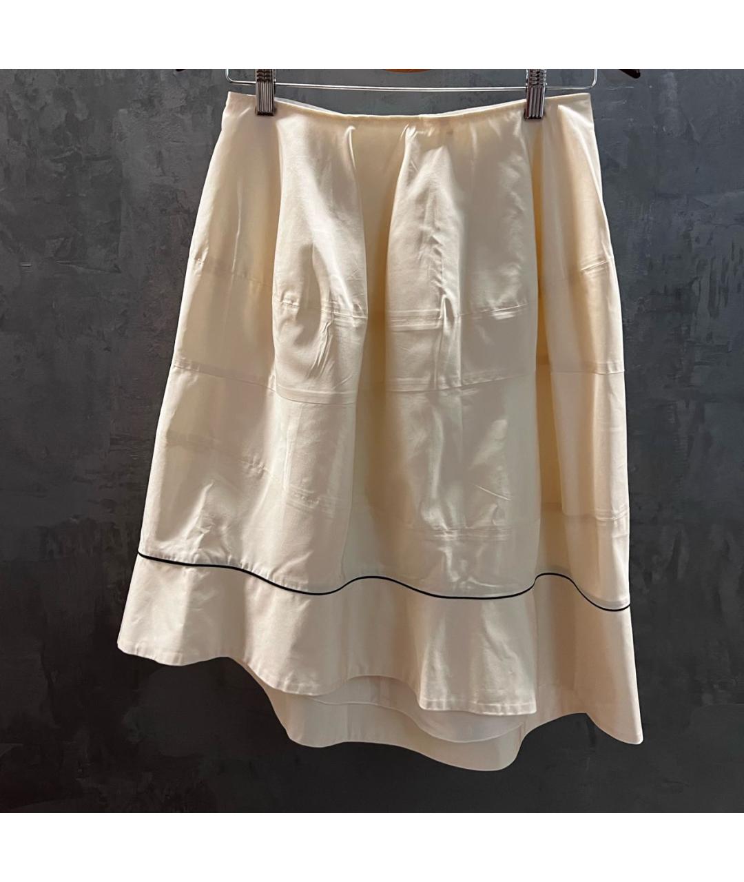 SAINT LAURENT Бежевый шелковый костюм с юбками, фото 2