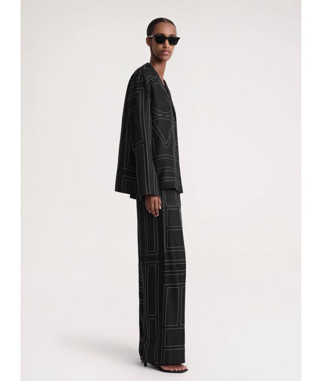 TOTEME Черный шелковый костюм с брюками, фото 2