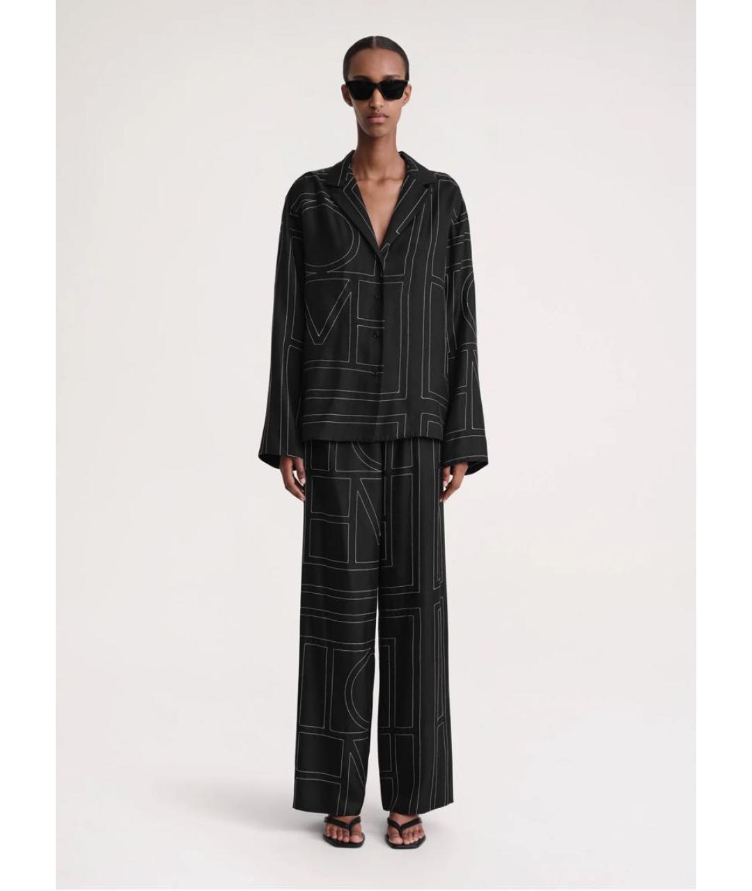 TOTEME Черный шелковый костюм с брюками, фото 1