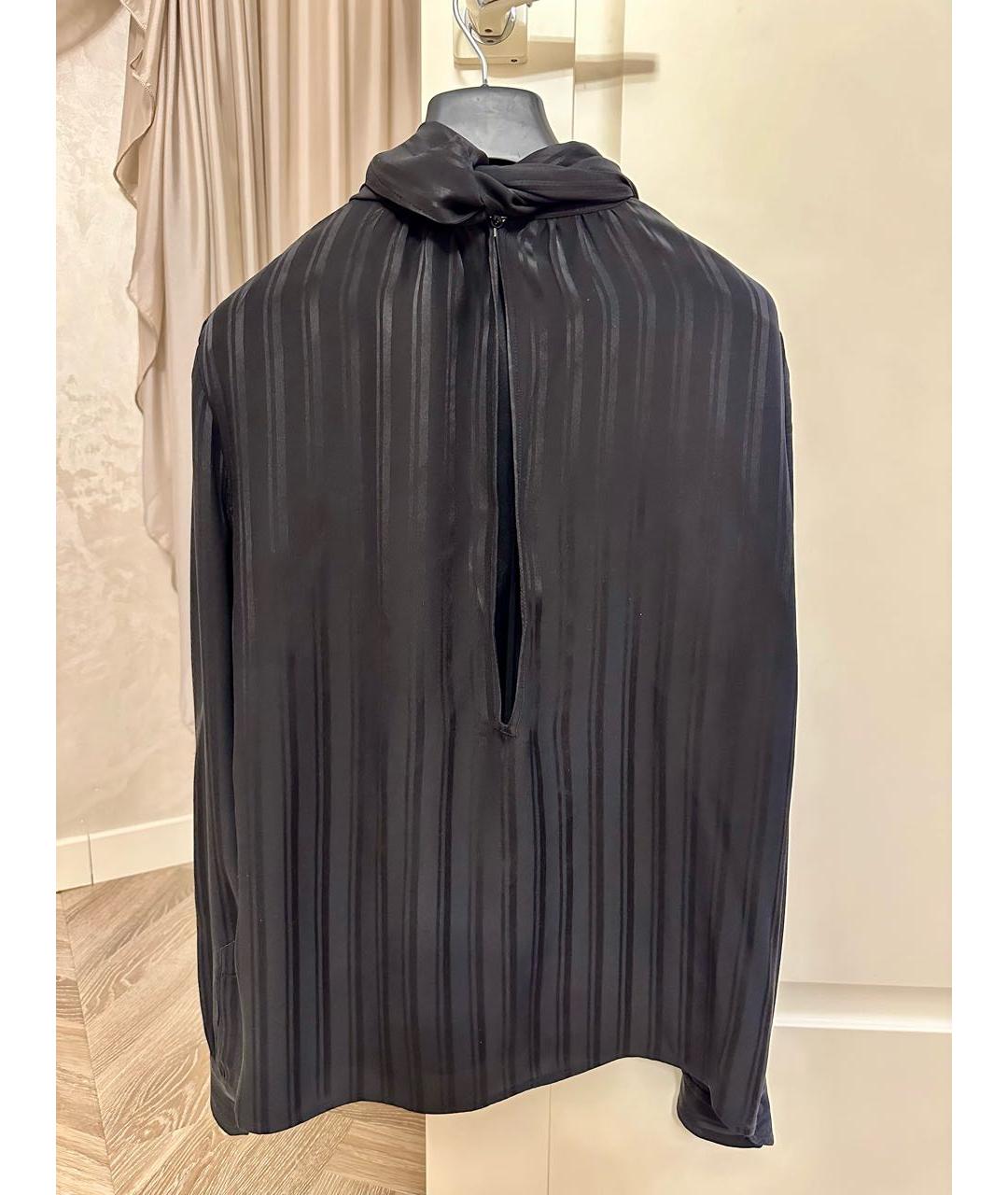 SAINT LAURENT Черная шелковая блузы, фото 2