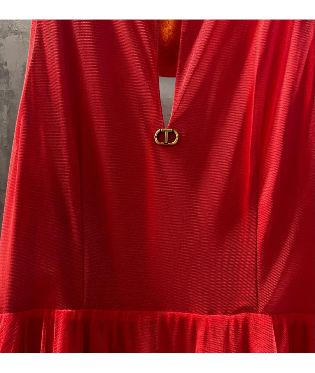 TWIN-SET Бордовое полиэстеровое вечернее платье, фото 4