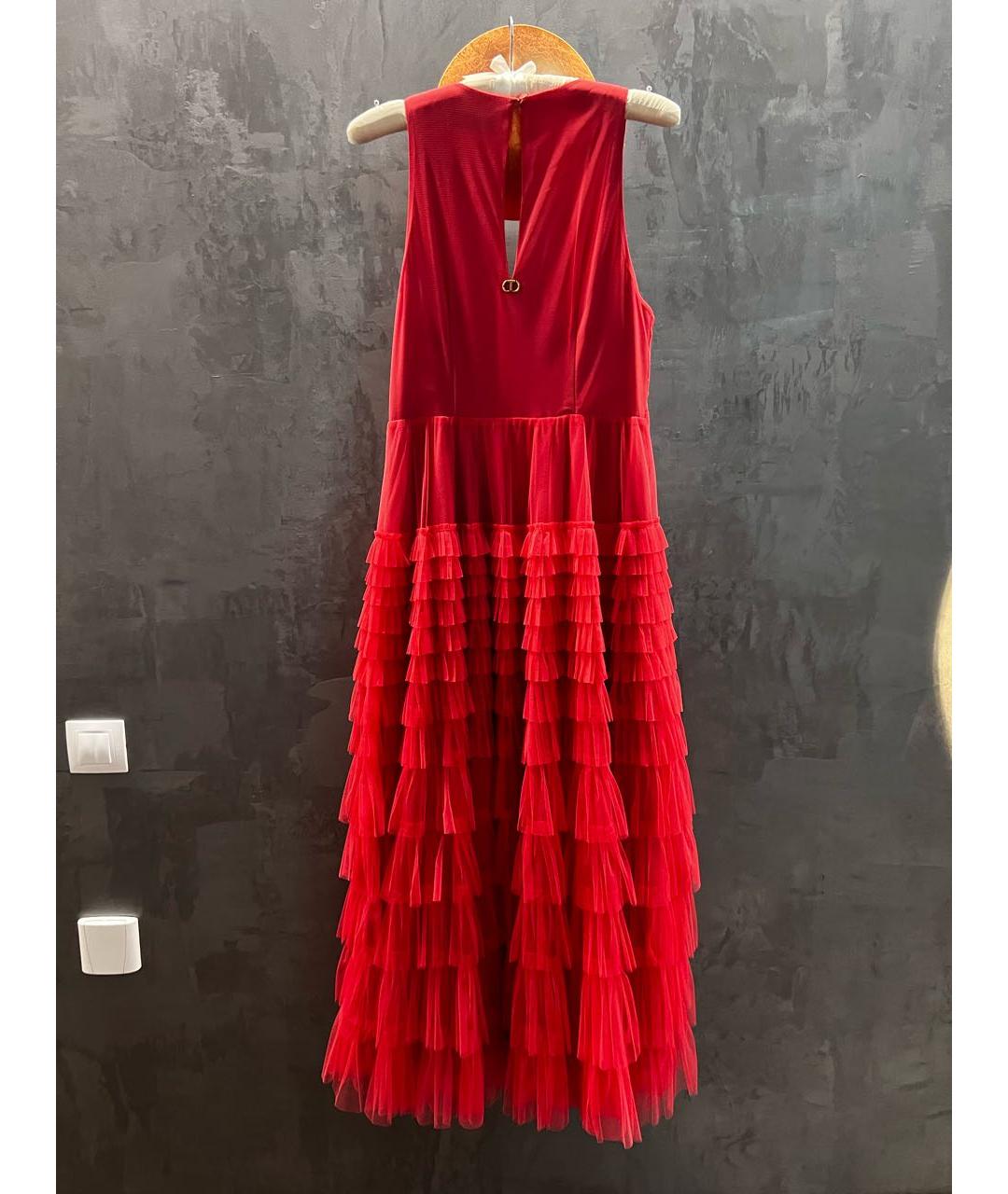 TWIN-SET Бордовое полиэстеровое вечернее платье, фото 2