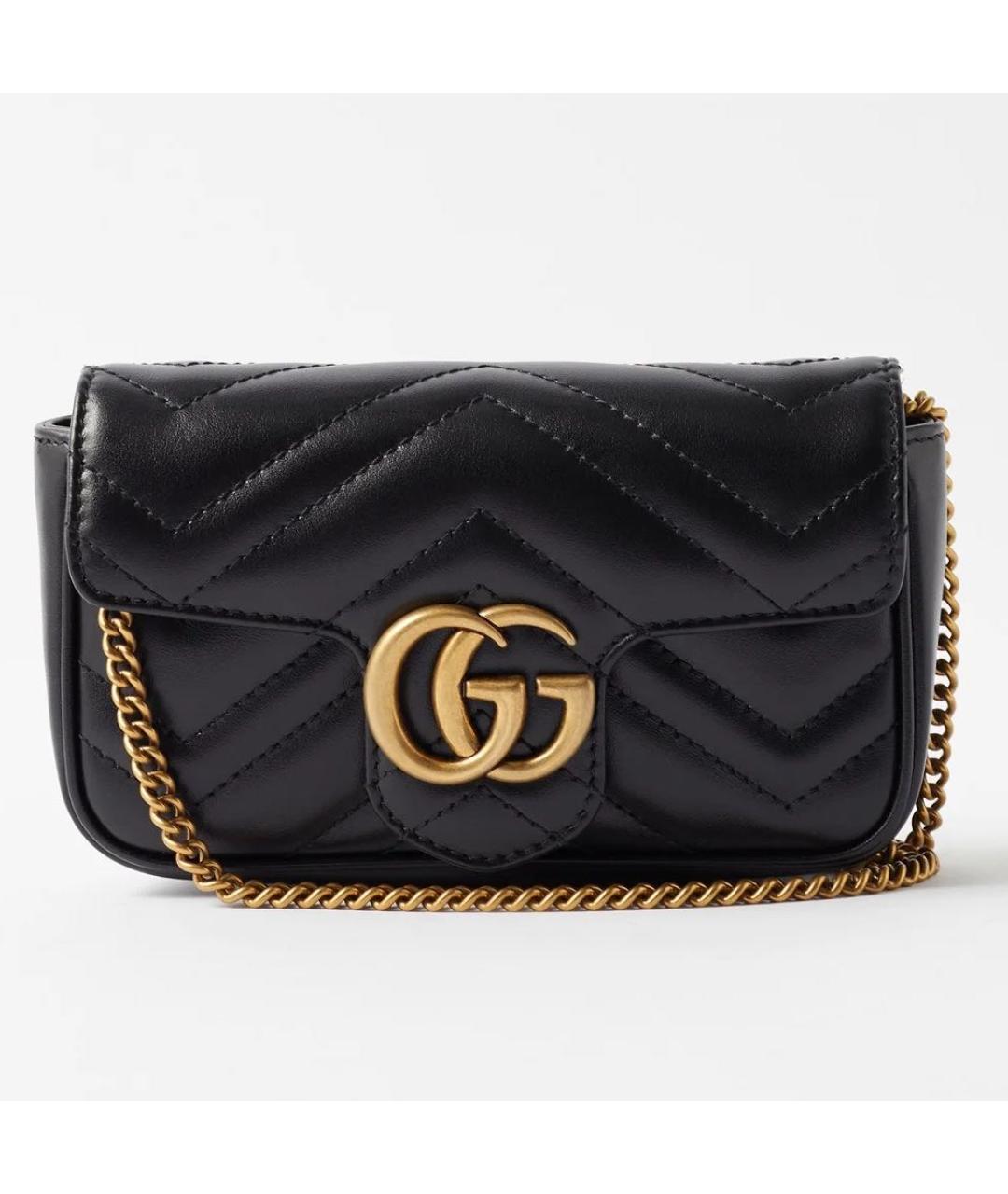 GUCCI Черная кожаная сумка через плечо, фото 9