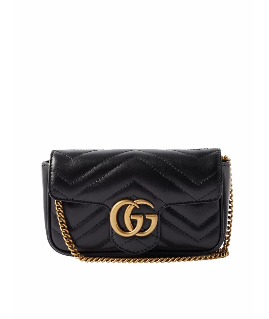 GUCCI Черная кожаная сумка через плечо, фото 1
