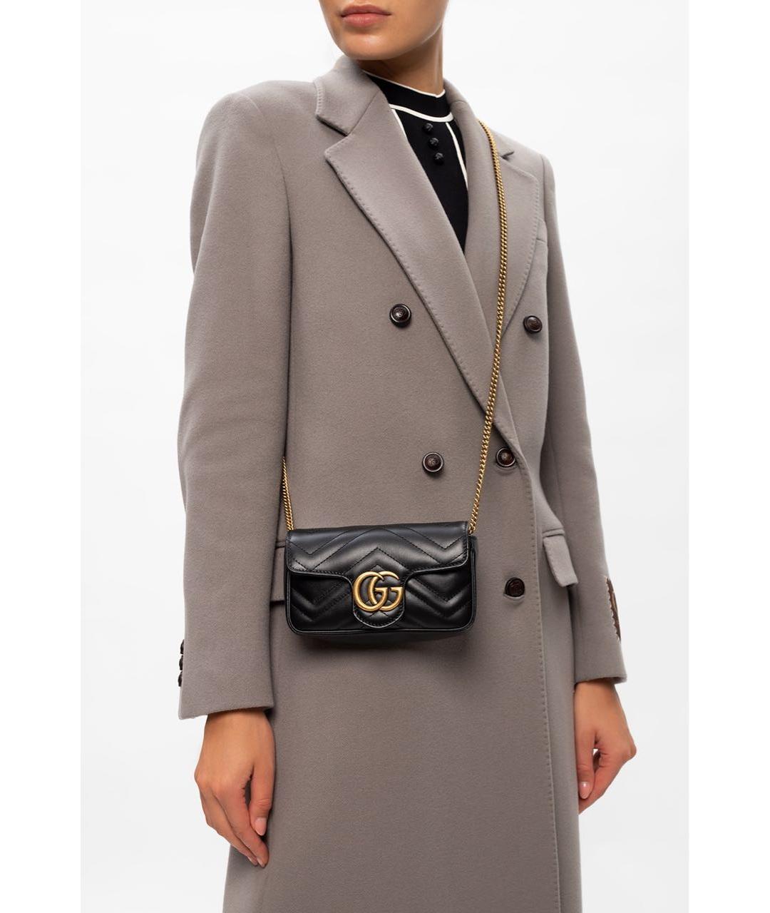 GUCCI Черная кожаная сумка через плечо, фото 8