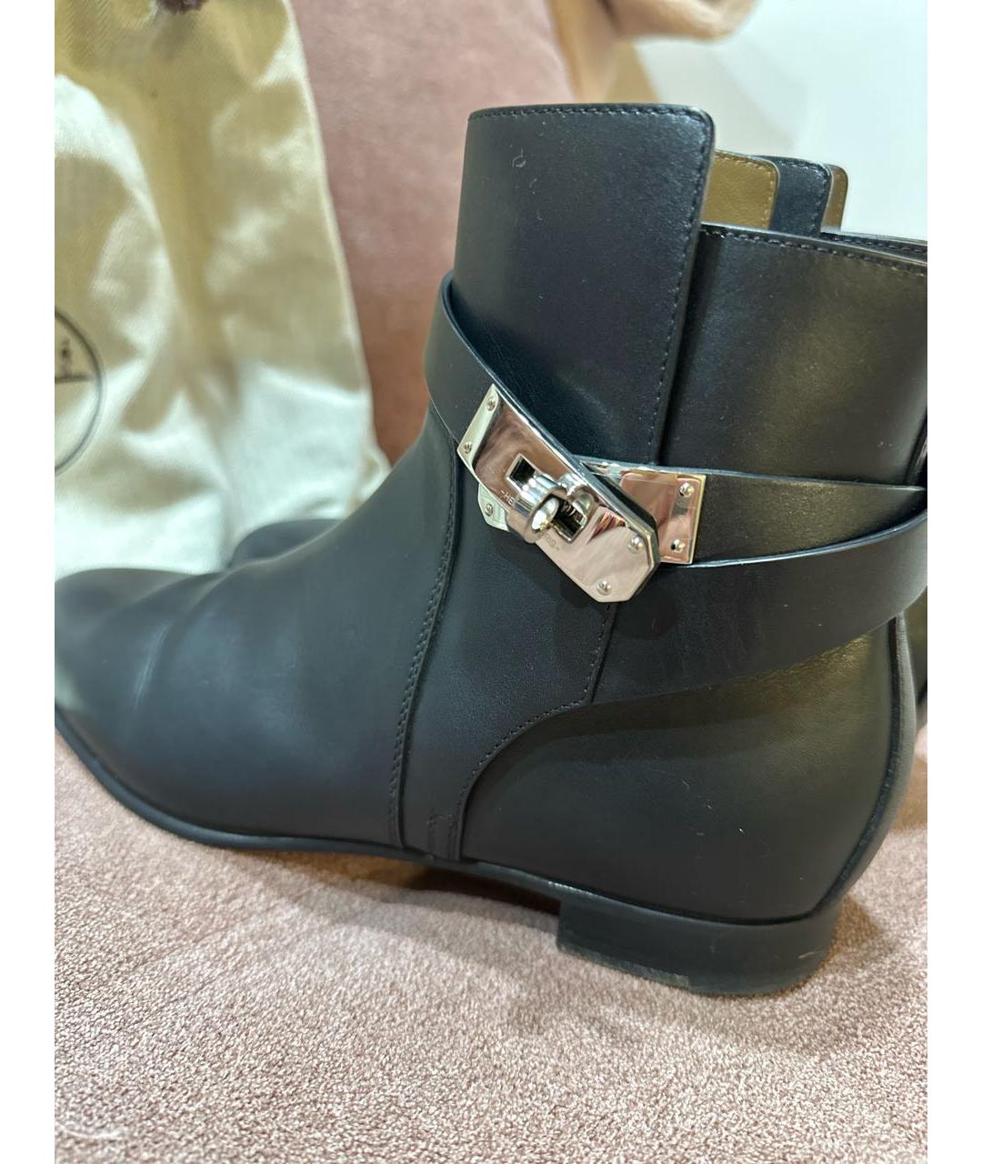 HERMES PRE-OWNED Черные кожаные ботинки, фото 6